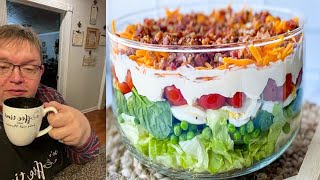 How to Make Seven Layer Salad Recipe  How to Make 7 Layer Green Salad  7 Layer Salad 2022 [upl. by Ahnavas]