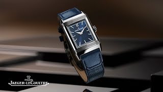 Reverso Tribute Monoface Blue a new size fitting every wrist  JaegerLeCoultre [upl. by Alledi]