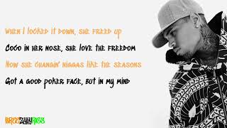 Chris Brown  Freed Up LYRIC VIDEO [upl. by Mungo412]