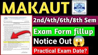 MAKAUT Even Sem Exam Form Notice Out 🔥Important dates makaut makautexam [upl. by Issirk]