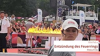 Olympia 2024 Entzündung Feuerring durch Armandine Bouchard  WikiPetra DNEWS24 [upl. by Yatnahs413]