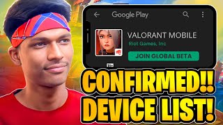 VALORANT MOBILE GOOD NEWS  DEVICE LIST iOS Android [upl. by Kirbie]