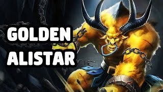 GOLDEN ALISTAR SKIN SPOTLIGHT  LEAGUE OF LEGENDS [upl. by Binetta]