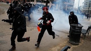 Protests erupt in Washington and other US cities for Trump inauguration [upl. by Fesoy]