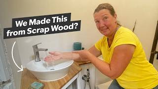 From Scrap To Splendour DIY Reclaimed Wood Vanity with Plumbing [upl. by Yrtnahc]