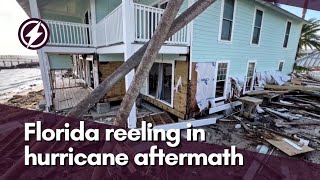 Smashed windows and wrecked cars Florida reeling in hurricane aftermath [upl. by Ganny]