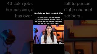 She rejected Rs 43 Lakh job offer to pursue passion [upl. by Ridan522]