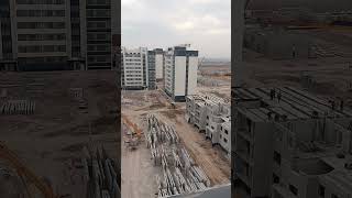 Construction of multistorey buildings in a new microdistrict in the city of Shymkent Kazakhstan [upl. by Reywas]