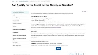 Do I Qualify for the Credit for the Elderly or Disabled [upl. by Mayman]