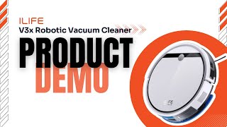 ILIFE V3x 2in1 Robotic Vacuum Cleaner Demonstration Video  Mobile Application amp Maintenance [upl. by Einrae]