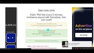 Getcoin Faucet  Earn FREE TronTRX  TT EarnCrypto [upl. by Abner576]