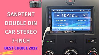 SANPTENT Double Din Car Stereo 7Inch Review amp Instructions Manual  Car Radio Audio Receiver [upl. by Tove]