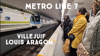 RATP Paris Metro Line 7  VilleJuif Louis Aregon Metro Station  Île de France Mobilités [upl. by Ahsiekrats]