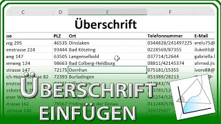 Überschrift einfügen erstellen zentrieren amp fixieren  Excel Grundlagen Tutorial amp Anleitung [upl. by Aisyram40]