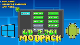 GD 2201 MOD PACK  ANDROID amp PC  Unlock All Noclip Startpos switcher and more [upl. by Lotsirb718]