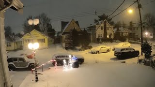 Timelapse shows Cincinnati street blanked by blizzard [upl. by Drolet]