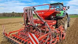 Deutz TTV 6215 Agrotron beim Kleegras säen mit Kverneland H series eDrill Compact Sämaschine [upl. by Einnov375]