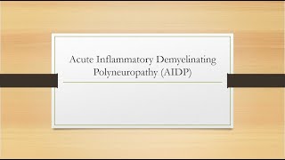 Acute Inflammatory Demyelinating Polyneuropathy AIDP [upl. by Henderson]