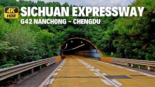 China Mountain Expressway  Scenic Drive 4K HDR  Nanchong to Chengdu  Sichuan [upl. by Olocin100]