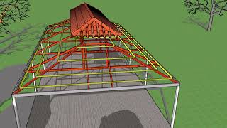 Techo de Cuatro aguas con estructura metálica tejados [upl. by Payton]