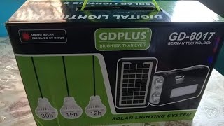 GDPLUS GD8017 SOLAR LIGHTING System solarpanel [upl. by Demaria865]