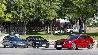 2019 Mazda 6 Wagon vs 2019 Opel Insignia Sports Tourer vs 2019 Volkswagen Passat Variant [upl. by Anyrb]