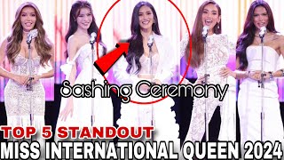 TOP 5 STANDOUT Miss International Queen 2024 Sashing Ceremony  Miss Philippines Sophia Arkanghel1 [upl. by Rianon]