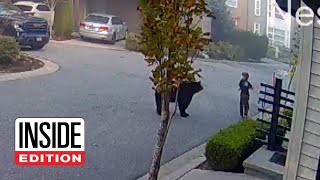 7YearOld Encounters Massive Bear While Riding Scooter [upl. by Adneram]