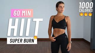 60 MIN INTENSE HIIT Workout to BURN 1000 CALORIES  Full Body Cardio At Home No Equipment [upl. by Kcireddor]