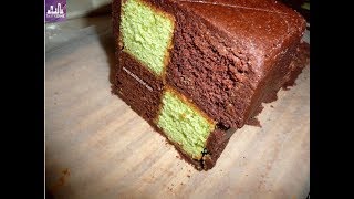 Choco Mint Battenberg Cake  Tastie Dine [upl. by Barcus]