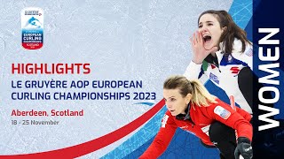 SWITZERLAND v ITALY  Womens gold Highlights  Le Gruyère AOP European Curling Championships 2023 [upl. by Zimmerman]