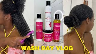 I used Mielle Organics hair products again  Essential Line Review  Wash Day Vlog [upl. by Anavoj656]