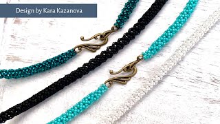 Beaded rope necklace tutorial  Tubular Chenille  Project quotLong Necklacequot [upl. by Azil]