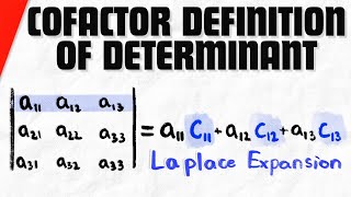 The Cofactor Definition of Determinants Laplace Expansion Explained  Linear Algebra [upl. by Arlan564]