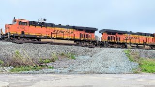 NS170 or NS178 with BNSF power heading east toward Sharonville on the NS Dayton District [upl. by Nerhe]