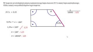 Oblicz miary kątów trapezu prostokątnego [upl. by Pepin]