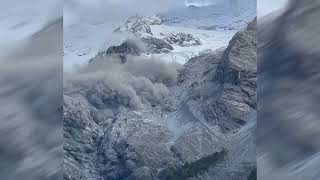 Crollo di massi e terra sull’Ortles [upl. by Sinoda]