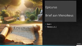 Epicurus Brief aan Menoikeus deel 1 [upl. by Tristis]