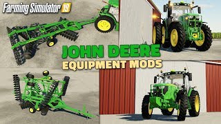 FS19  John Deere Equipment Mods 20200223  review [upl. by Andonis]