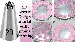 2d Nozzle DesignCake design from 2d Nozzle8 Cake border design Idea 😱😍 [upl. by Afatsom]