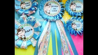 Como hacer Corsage para Baby showerDistintivos de Babyshowerdecoracionescreactivate manualidades [upl. by Nemlaz]