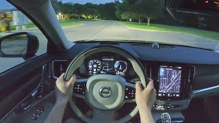 2021 Volvo S90 Recharge T8 Inscription  POV Night Drive Binaural Audio [upl. by Marteena586]