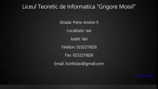 Liceul Teoretic de Informatica quotGrigore Moisilquot Iasi [upl. by Lonny]