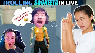 noob prank on sooneeta on live🤣🤣 इतनी हंसी कभी नहीं आई  Laka Gamer [upl. by Sulokcin]