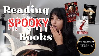 reading ONLY SPOOKY books for 24 hours 🩸👻🔪 spoiler free reading vlog [upl. by Raphaela]