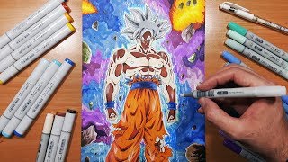 Drawing Gokus MASTERED Ultra Instinct Form [upl. by Solegna]