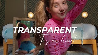 BEST 4K TRANSPARENT Pretty Crop Top TRY ON with Mirror View Natural Petite Body TryOn  Sable Heart [upl. by Enialb]