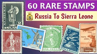 Most Valuable Stamps From Russia To Sierra Leone  60 Rare Postage Stamp Collection [upl. by Hynda]