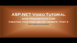 Creating ASPNET website Part 2 [upl. by Millur429]