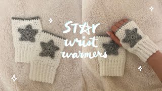 crochet star wrist warmers  easy tutorial ✰ [upl. by Claman]